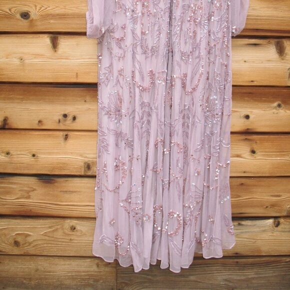 MAC DUGGAL $798 93930 Purple Puff Sleeve Embellished A Line Gown Dress - Picture 13 of 14